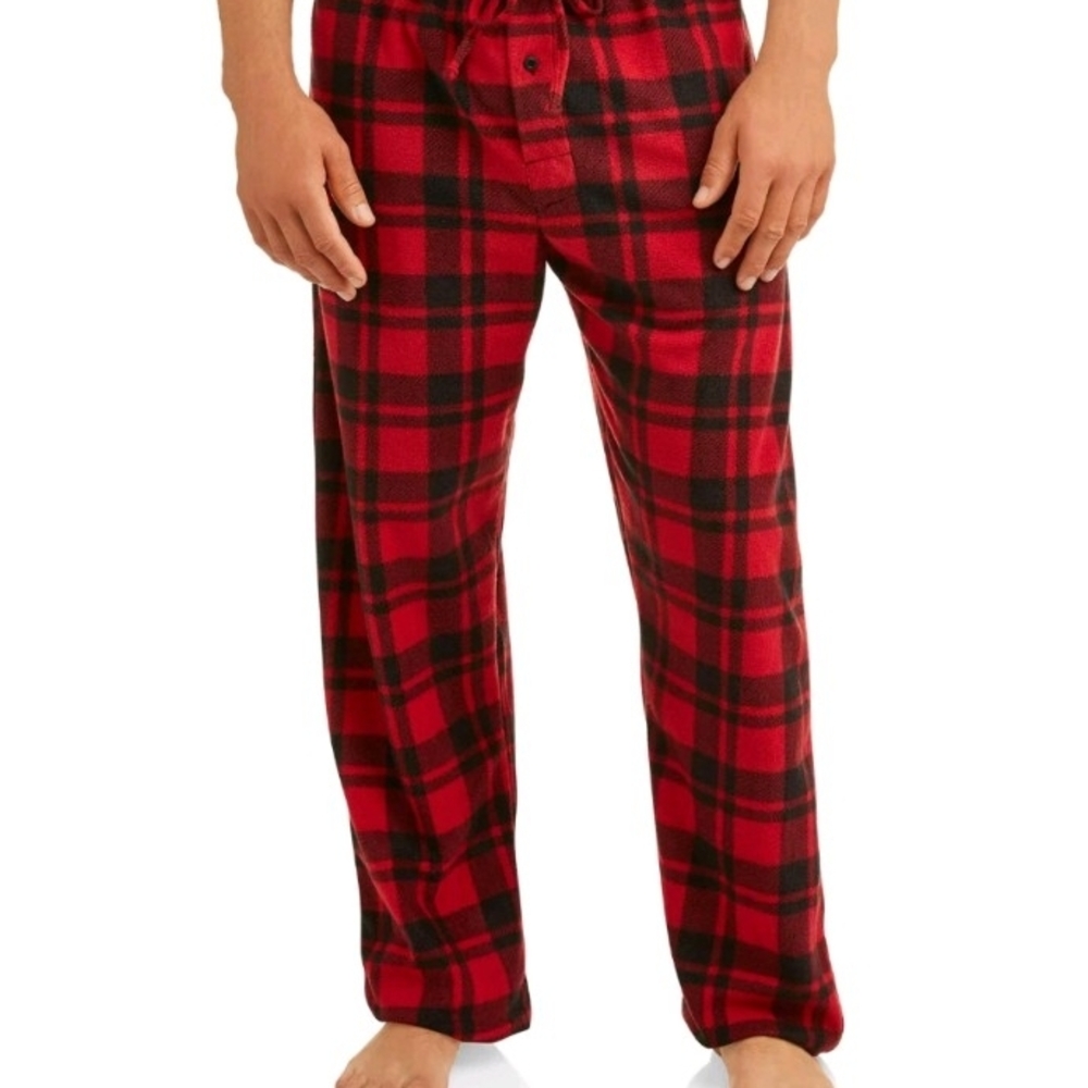 Big & Tall Hanes Red and Black Plaid Pajama Pants